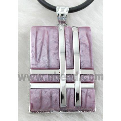 Acrylic Necklace, alloy, rubber cord