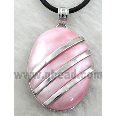 Acrylic Necklace, alloy, rubber cord