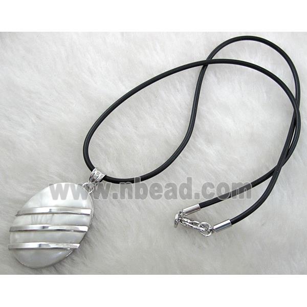 Acrylic Necklace, alloy, rubber cord