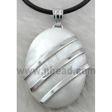 Acrylic Necklace, alloy, rubber cord