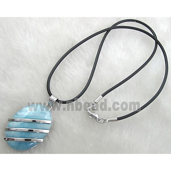 Acrylic Necklace, alloy, rubber cord