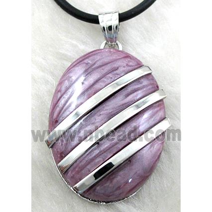 Acrylic Necklace, alloy, rubber cord