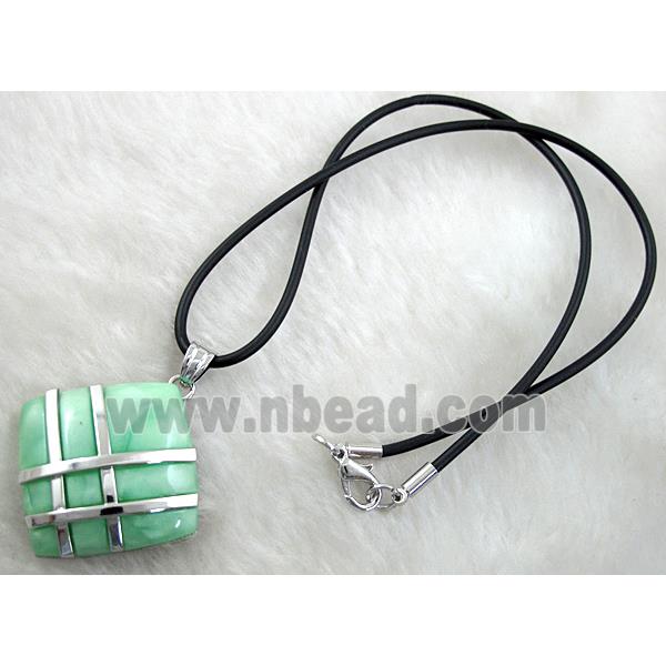 Acrylic Necklace, alloy, rubber cord