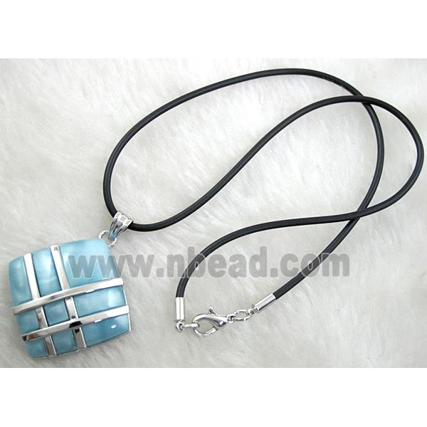 Acrylic Necklace, alloy, rubber cord