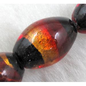 Rice dichromatic Foil Glass Lampwork Bead