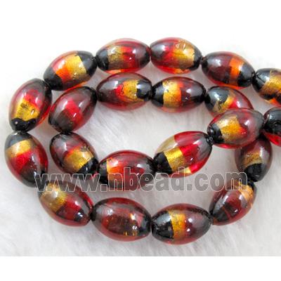 Rice dichromatic Foil Glass Lampwork Bead