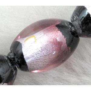 Rice dichromatic Foil Glass Lampwork Bead