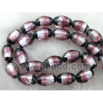 Rice dichromatic Foil Glass Lampwork Bead