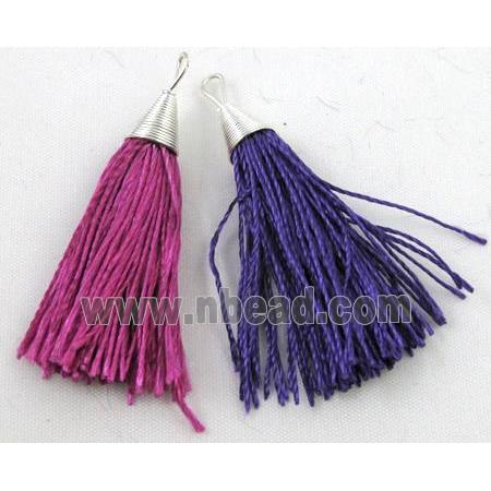 handmade tassel pendant with nylong wire, mixed