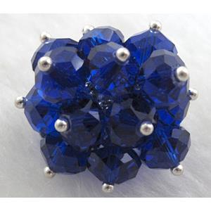 handcraft Crystal glass ring, blue