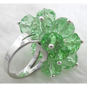 handcraft Crystal glass ring, green