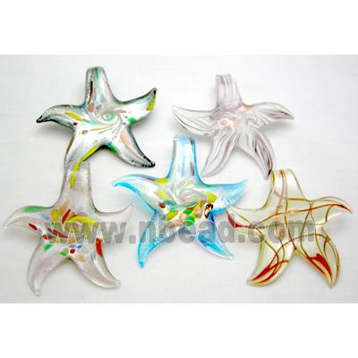 Mix Handmade Foil Glass starfish pendant