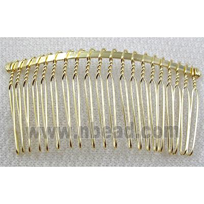 Gold Plated Iron Hair Comb, Ni free