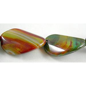 Natural Agate beads, Twist, dye