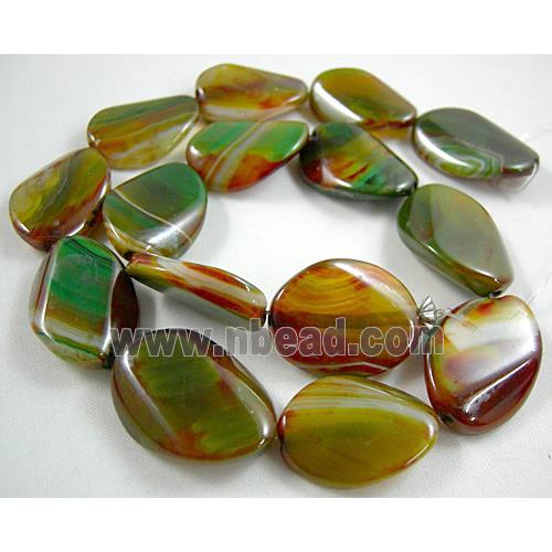 Natural Agate beads, Twist, dye