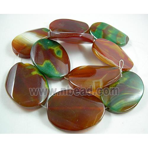 Natural Agate beads, Twist, dye