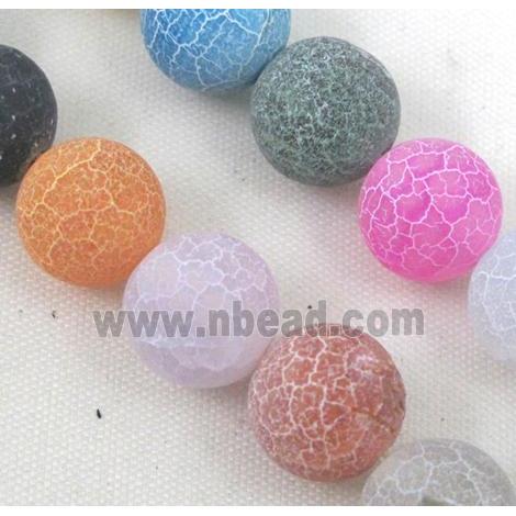 round frosted Crackle Agate beads, mix color