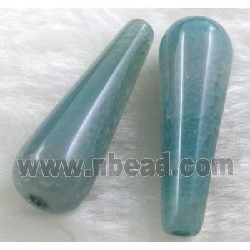 Natural dragon veins Agate bead, teardrop, blue dye