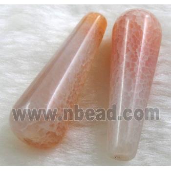 Natural dragon veins Agate bead, teardrop, orange dye