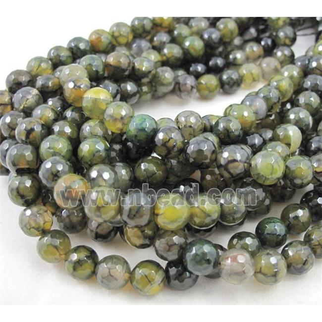 dragon veins agate beads, faceted round