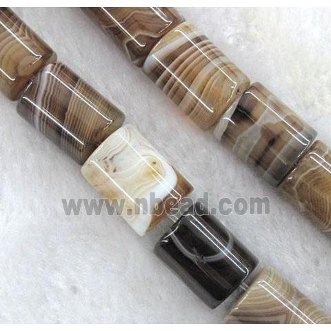 coffee stripe Agate column beads