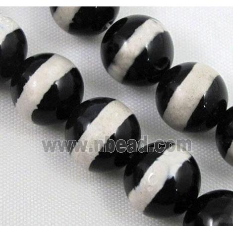 tibetan style Dzi agate beads, round