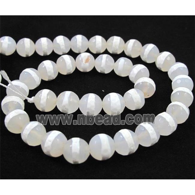 tibetan style Agate beads, faceted round