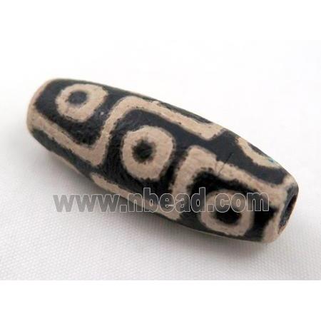 natural tibetan Dzi bead, barrel