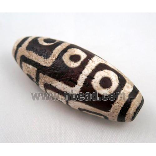 natural tibetan Dzi beads, barrel