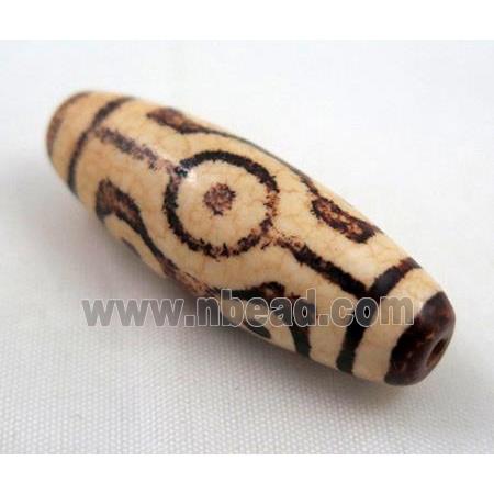 natural tibetan Dzi beads, barrel