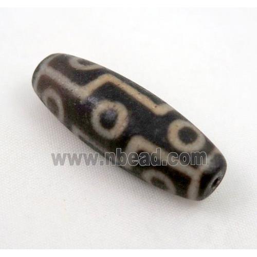 natural tibetan Dzi beads, barrel, dark-red