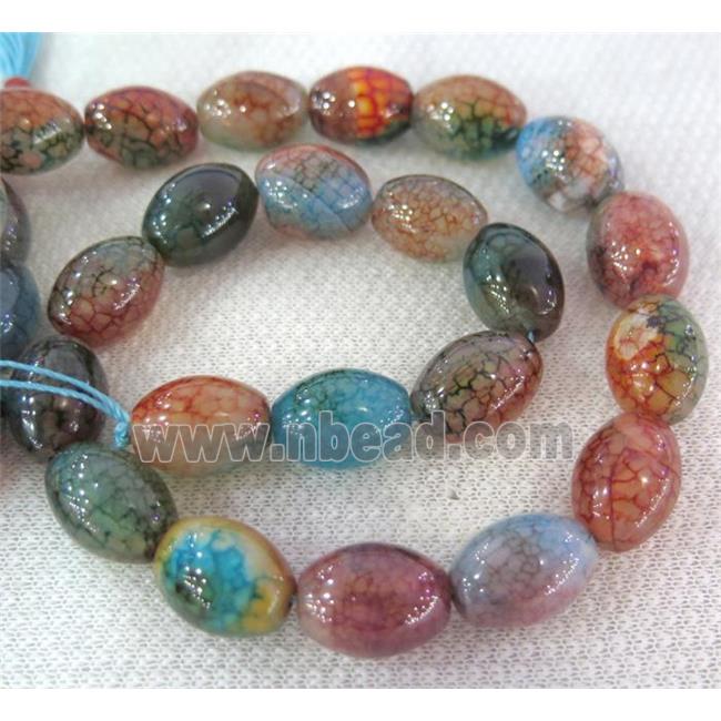 dragon veins agate bead, barrel