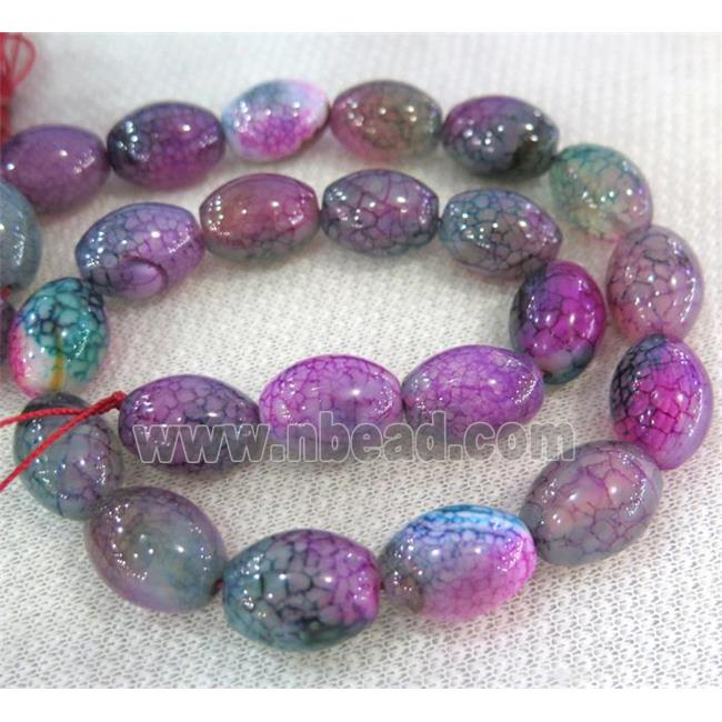 dragon veins agate bead, barrel, colorful