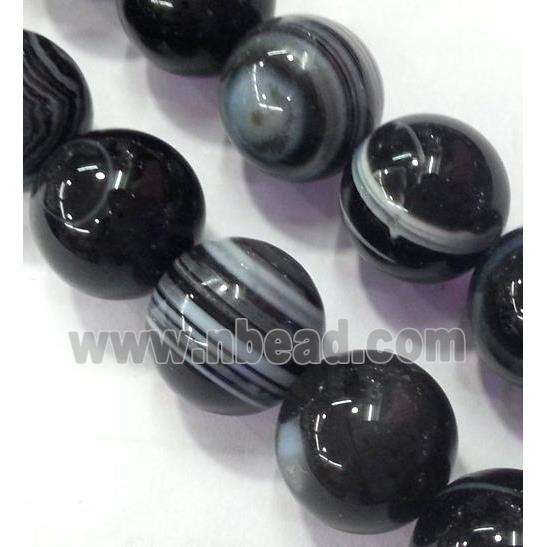 round black Striped Agate Beads, eye