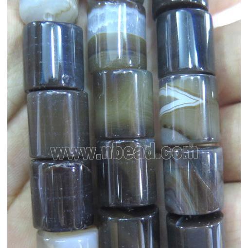 agate beads, black, heishi