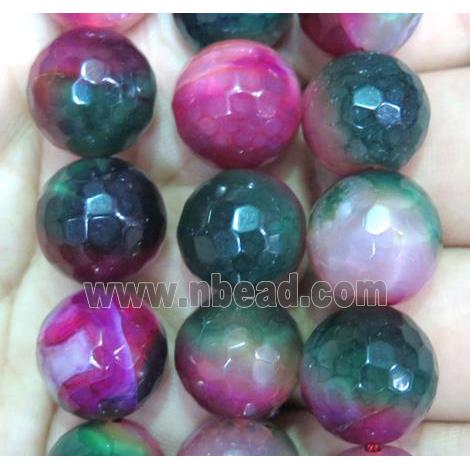 dichromatic Agate Beads, colorful, faceted round