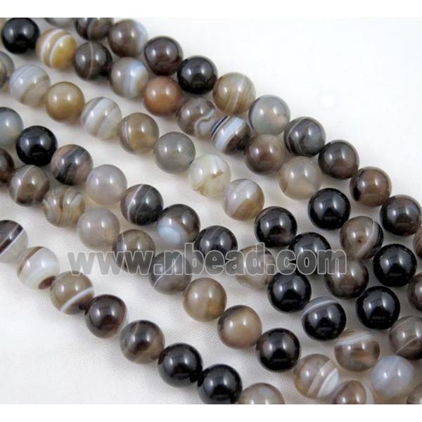 round coffee strip Agate Beads