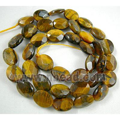 Tiger eye beads, Faceted Oval briolette