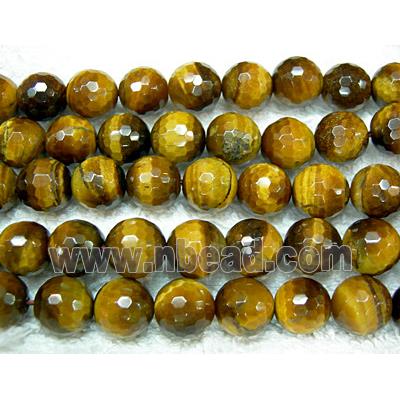 Natural Tiger Eye Stone Beads Faceted Round A-Grade