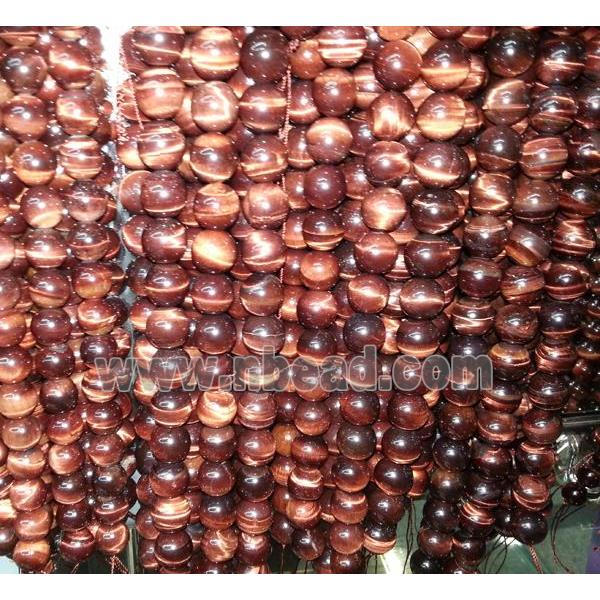 Red Tiger eye beads, A Grade, Round