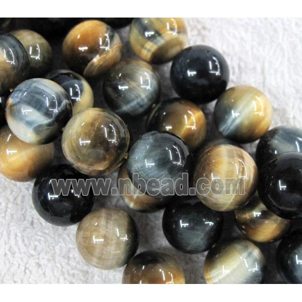 golden and blueTiger Eye stone beads, A Grade, round