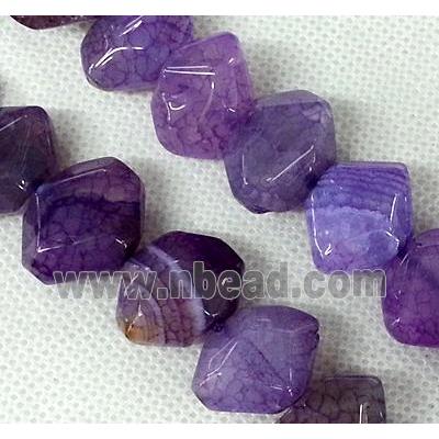 Agate stone beads, freeform, purple