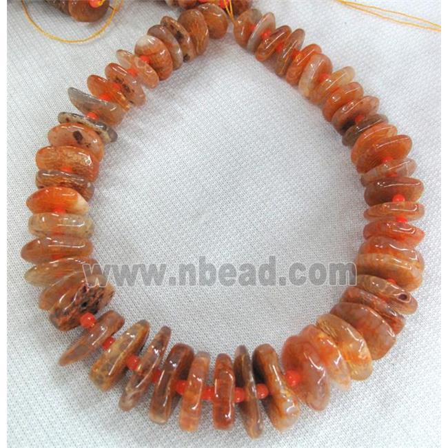 agate beads for necklace, heshi, orange