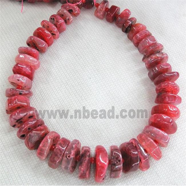 agate heshi beads for necklace, pink