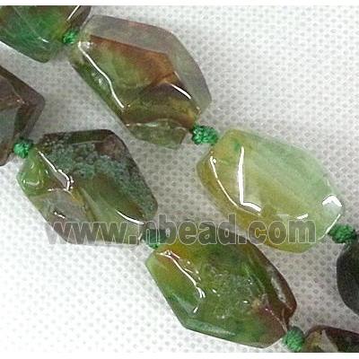 green Agate stone beads, freeform