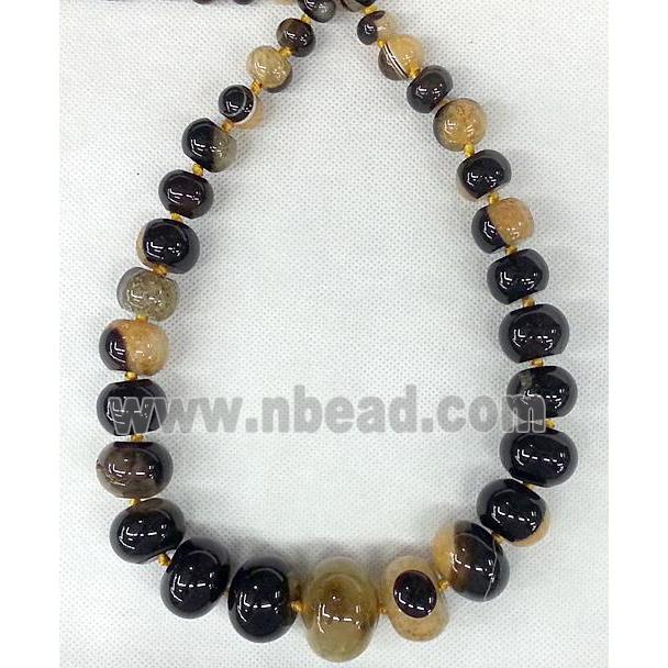 yellow Druzy Agate rondelle beads Necklace Chain