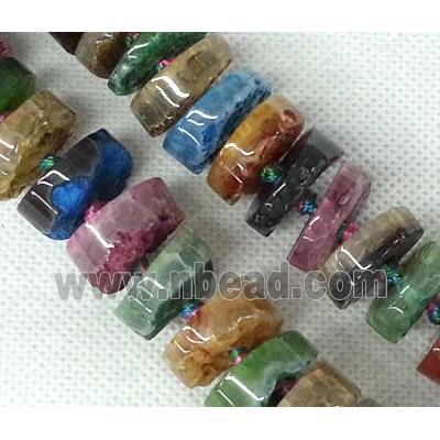 Agate heishi beads, multi color