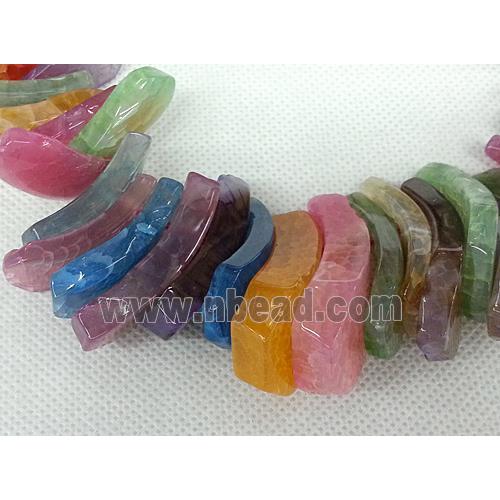 Agate Slice necklace chain, chips, mixed color