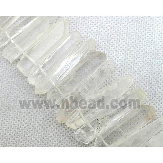 clear quartz stone bead for necklace, freeform