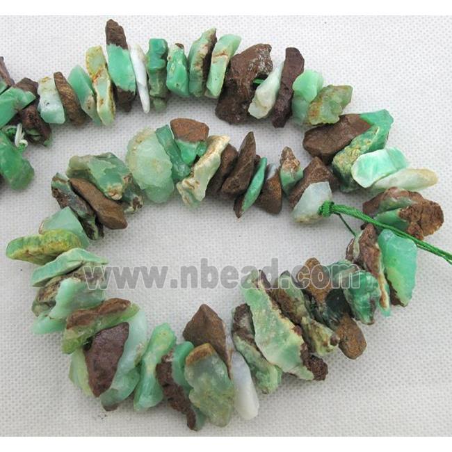 natural Australian chrysoprase bead chips, freeform